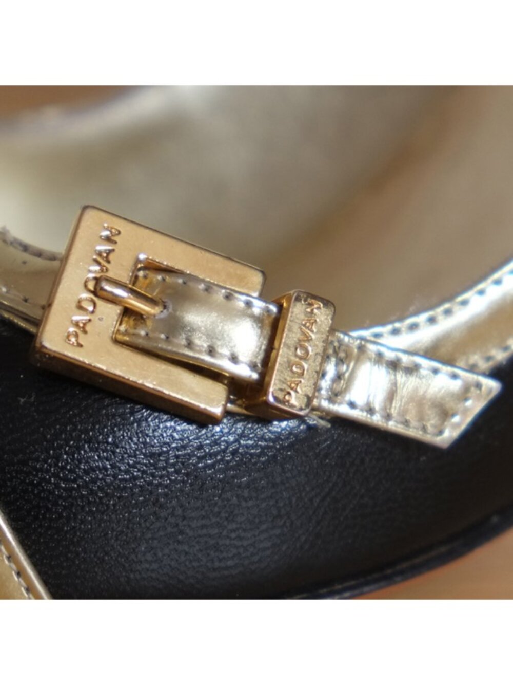 Luciano Padovan black and gold lamé leather shoes - Picture 5 of 15